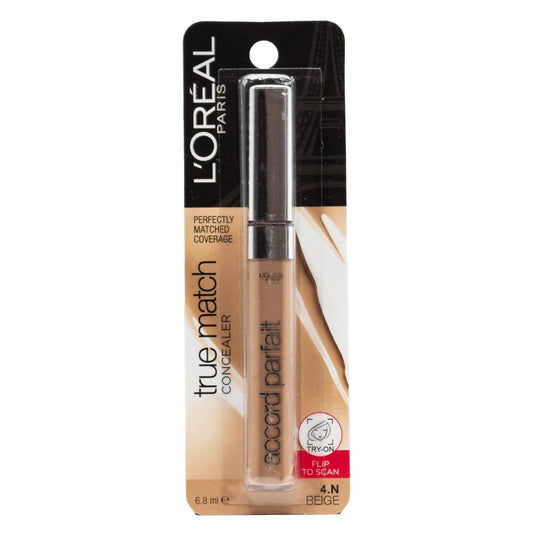 LOREAL PARIS 6.8mL CONCEALER TRUE MATCH BEIGE 4.N CARDED